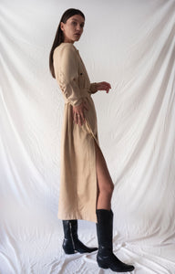 Cream cashmere oversize shift office dress - Custom Made - Bastet Noir