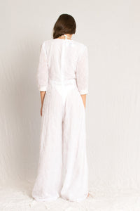 White resortwear jumpsuit - Custom Made - Bastet Noir
