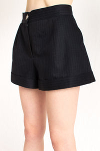 Dark Blue Striped Workwear Women Suit - Custom Made - Bastet Noir