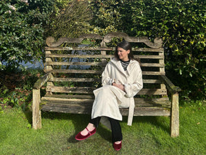 Davina Catt is wearing the Connie Coat custom made for her