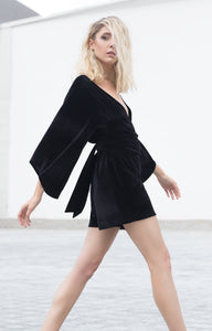 Sustainable plus size velvet dresses and jumpsuits - Bastet Noir