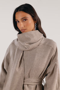 Sustainable cashmere and wool tailor made winter coat - Bastet Noir