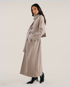 Beige wool blend winte coat - Custom Made - Bastet Noir