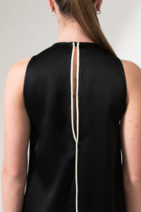 Black and White Geometric Halter Maxi Dress - Custom Made - Bastet Noir