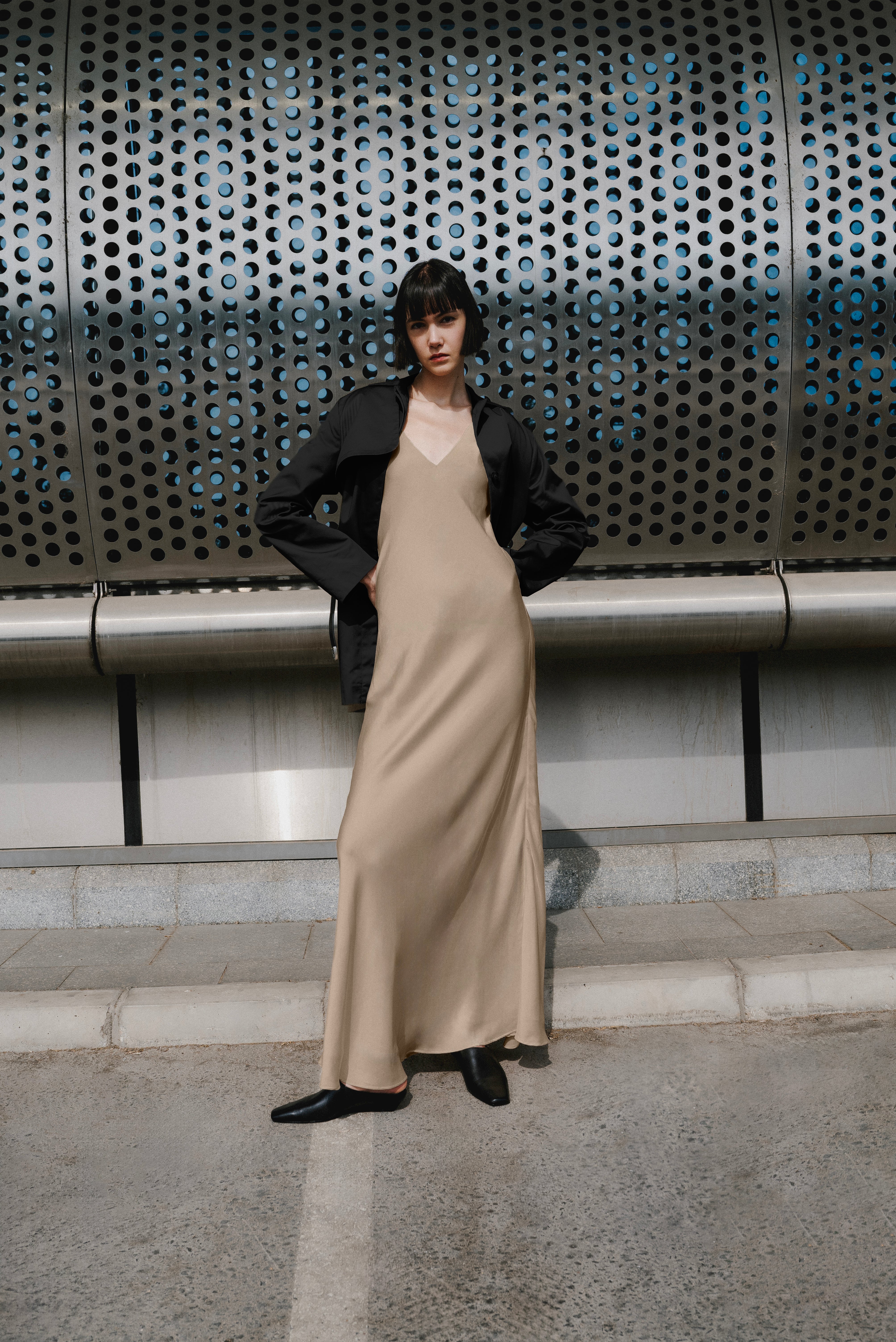 Sustainable Butter Satin Slip Dress – Bias-Cut Minimalist Gown - Tailor  Made | BastetNoir