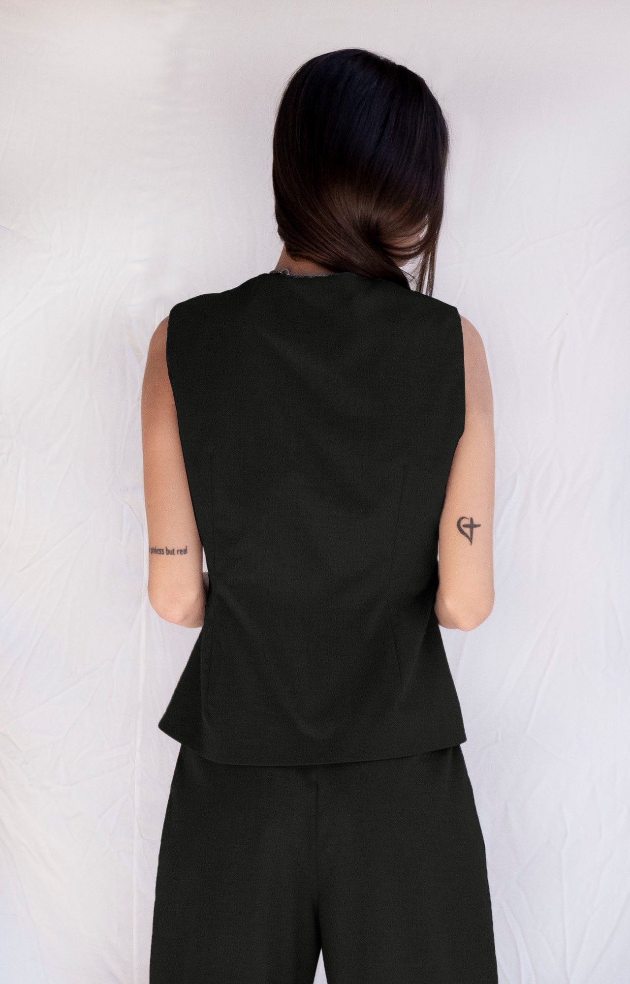 Dark Grey Structured Suit Vest - Custom Made - Bastet Noir