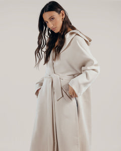 Oversized white cashmere wool coat - Custom Made - Bastet Noir