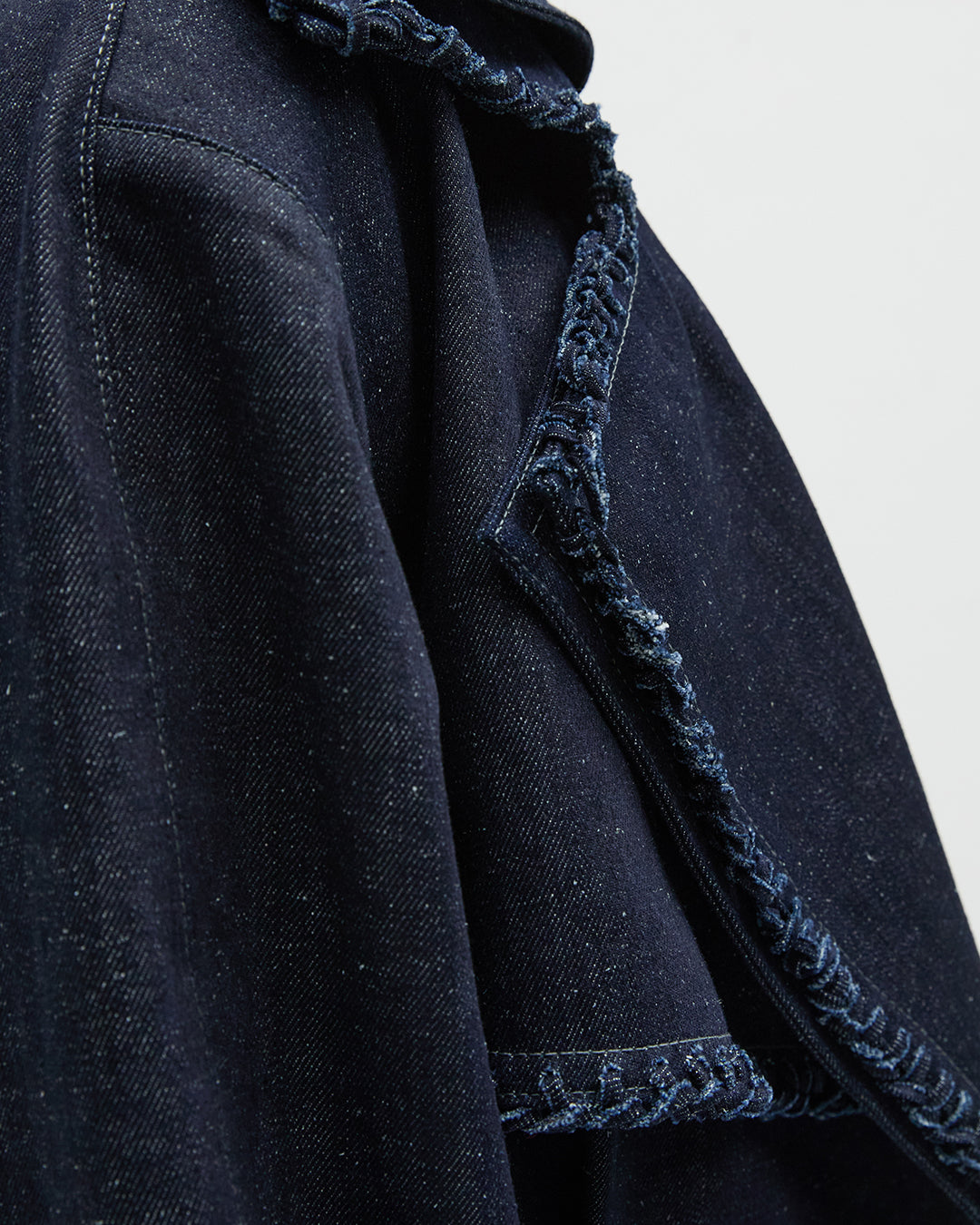 Sustainable Workwear Modular Denim Cropped Jacket with Buttons - Bastet Noir 