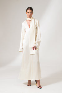 Cream White Ankle Length Bridal Maxi Dress - Custom Made - Bastet Noir