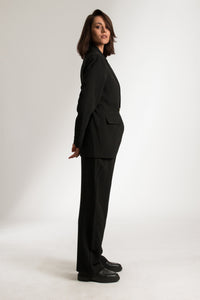 Black Blazer and Pants Workwear Suit Set - Custom Made - Bastet Noir