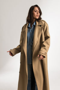 Brown Oversized Long Wool Double Breasted Winter Coat - Custom Made - Bastet Noir