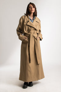 Brown Oversized Long Wool Double Breasted Winter Coat - Custom Made - Bastet Noir