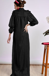 Black turtleneck maxi dress