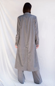 Grey Single Breasted Oversized Trench Coat - Custom Made - Bastet Noir