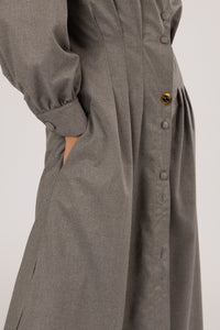Grey Wool Shirt Dress