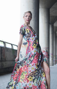Floral maxi shirt dress - BastetNoir