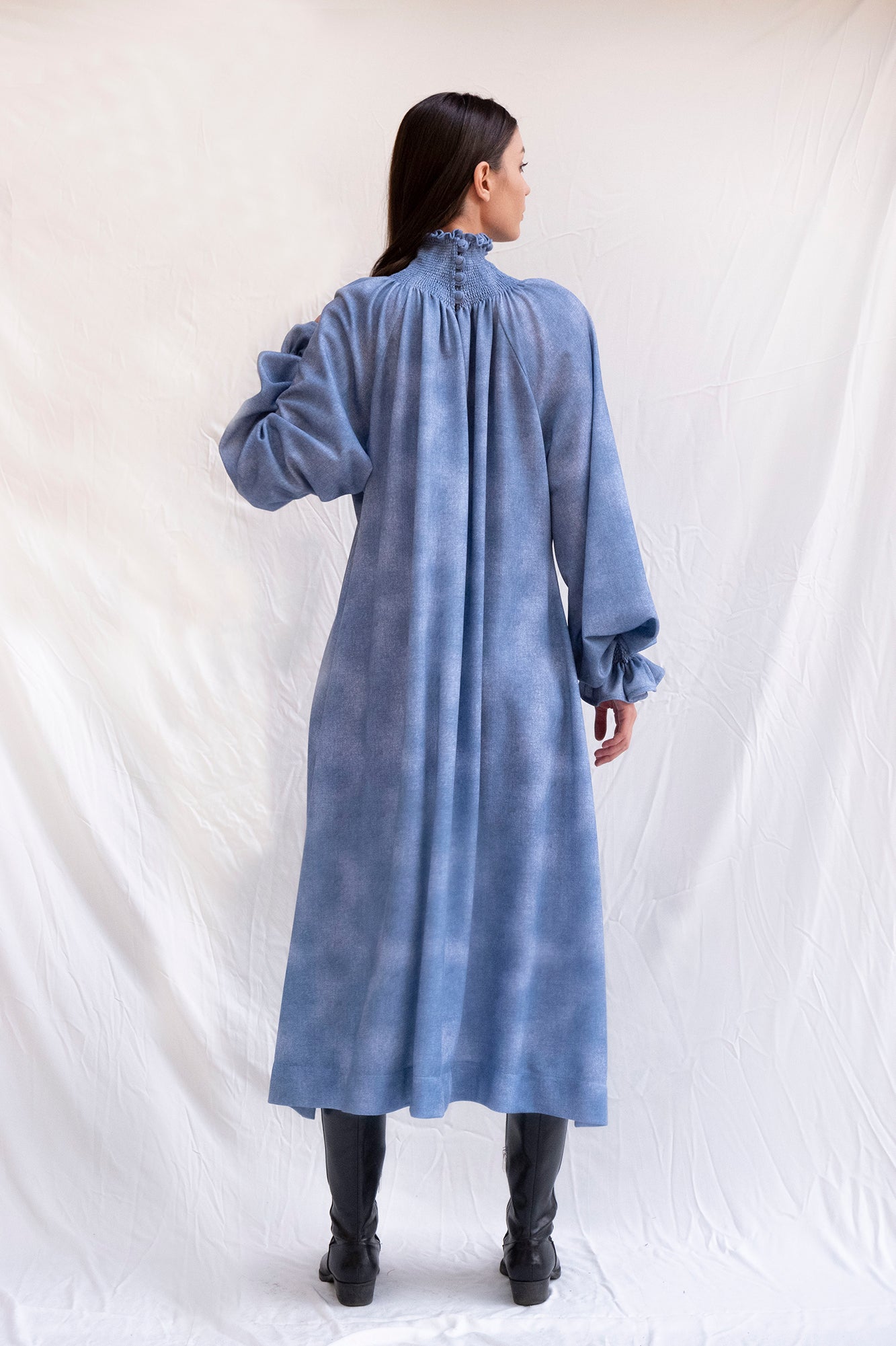 Sky blue oversized turtleneck dress - Custom Made - Bastet Noir