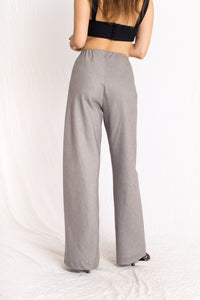 grey cashmere elastic waist pants