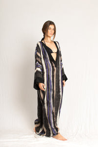Silk kaftan purple maxi dress - Custom Made - Bastet Noir