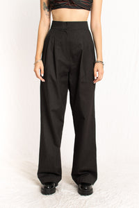 Dark grey wool high waist pants - Custom Made - Bastet Noir