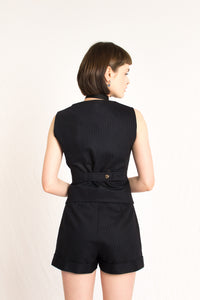 Wool mini women shorts - Custom Made - Bastet Noir