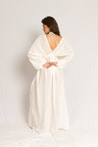 White resortwear maxi dress - Custom Made - Bastet Noir