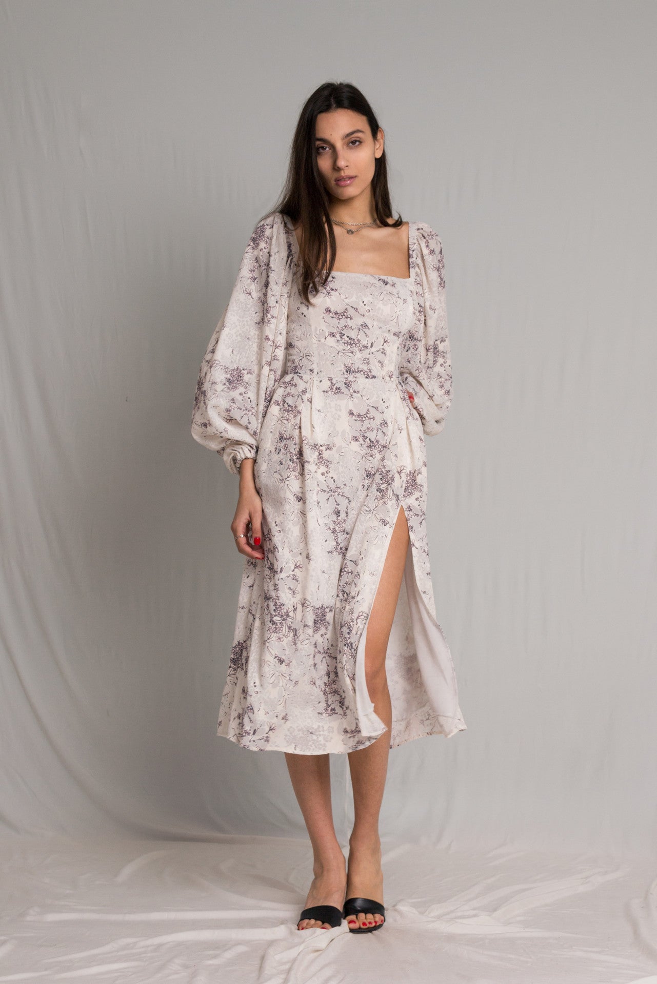 Strapless white floral Boho sundress - Custom Made - Bastet Noir