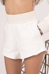 Cream White Short Pants